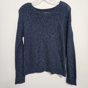 Aeropostale Womens Sweater Blue Heathered Loose Knit Scoop Neckline Size S LNC